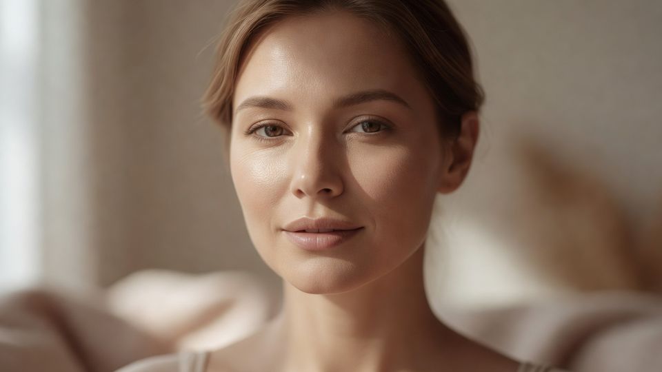 Reference portrait: young woman in soft warm window light