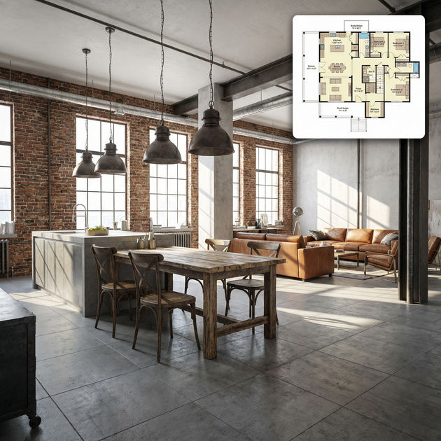 Floor plan to interior