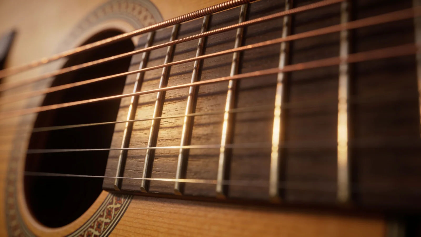 Direct the guitar sound in plain English