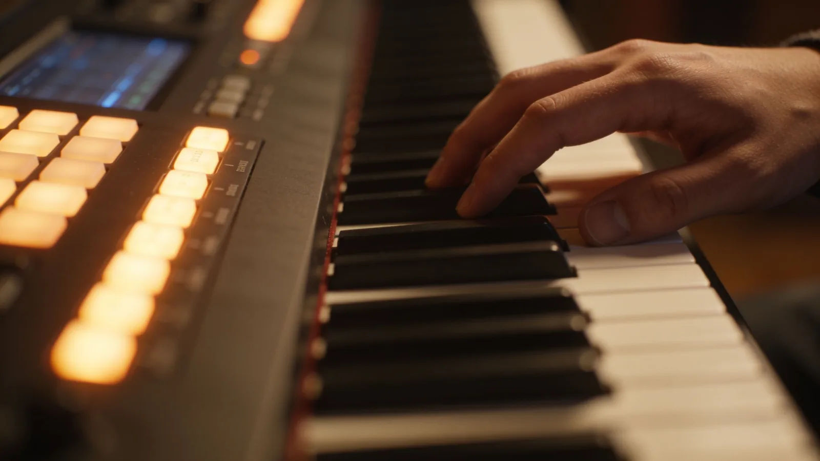 Direct the piano sound in plain English