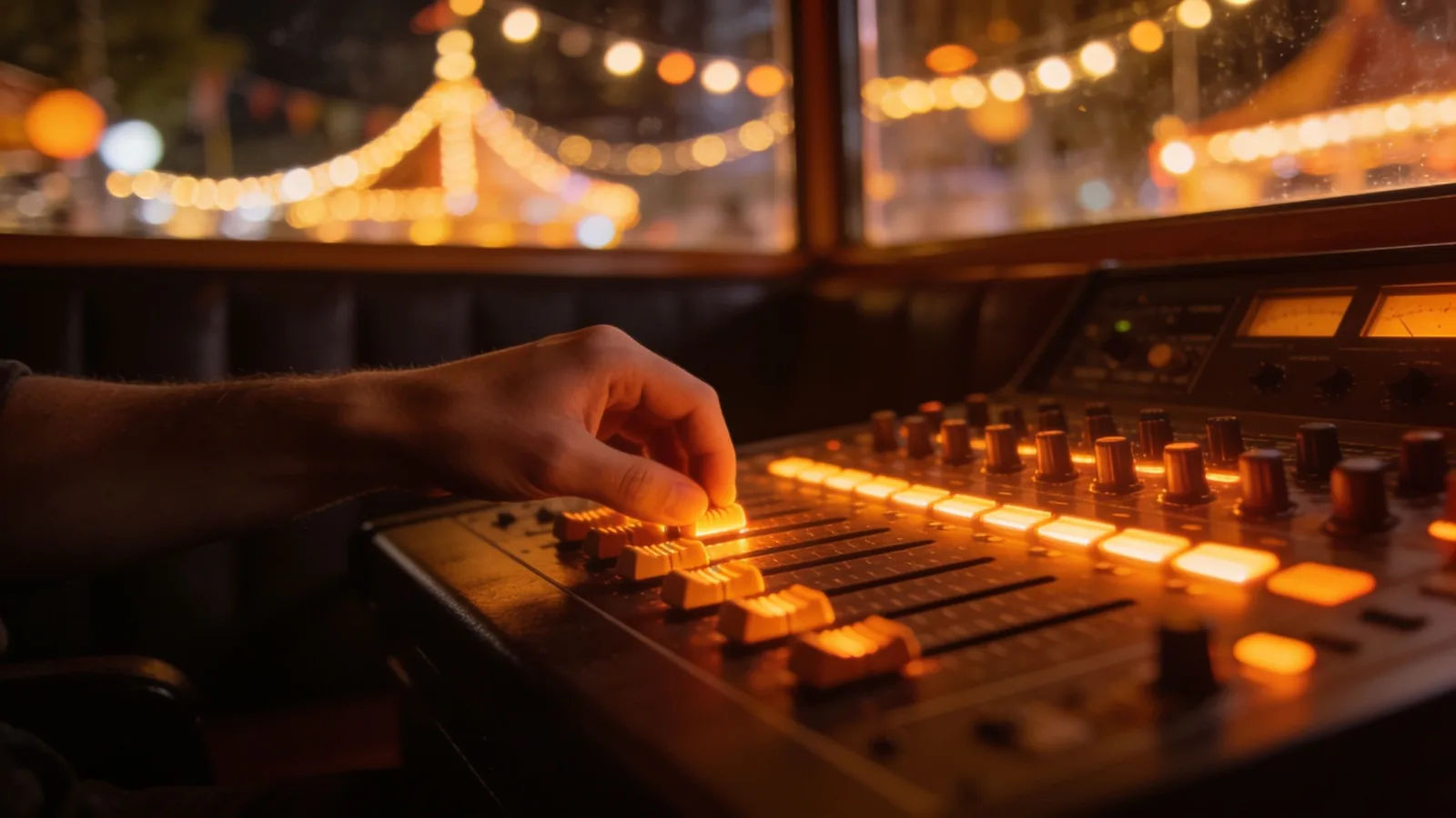 Direct the festival sound in plain English