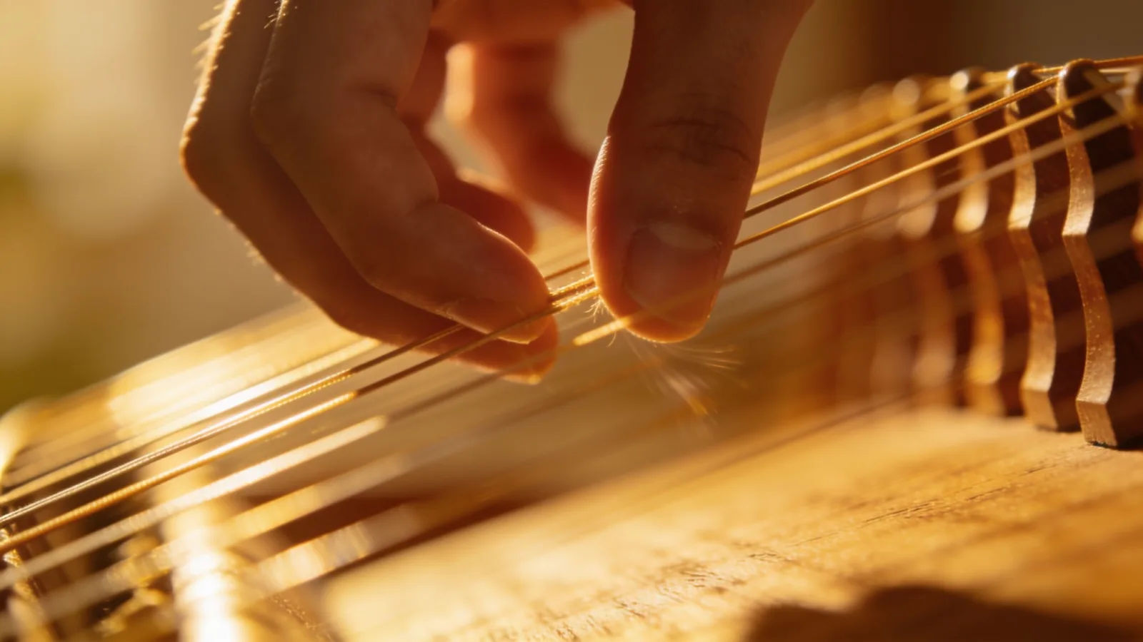 Direct the harp sound in plain English