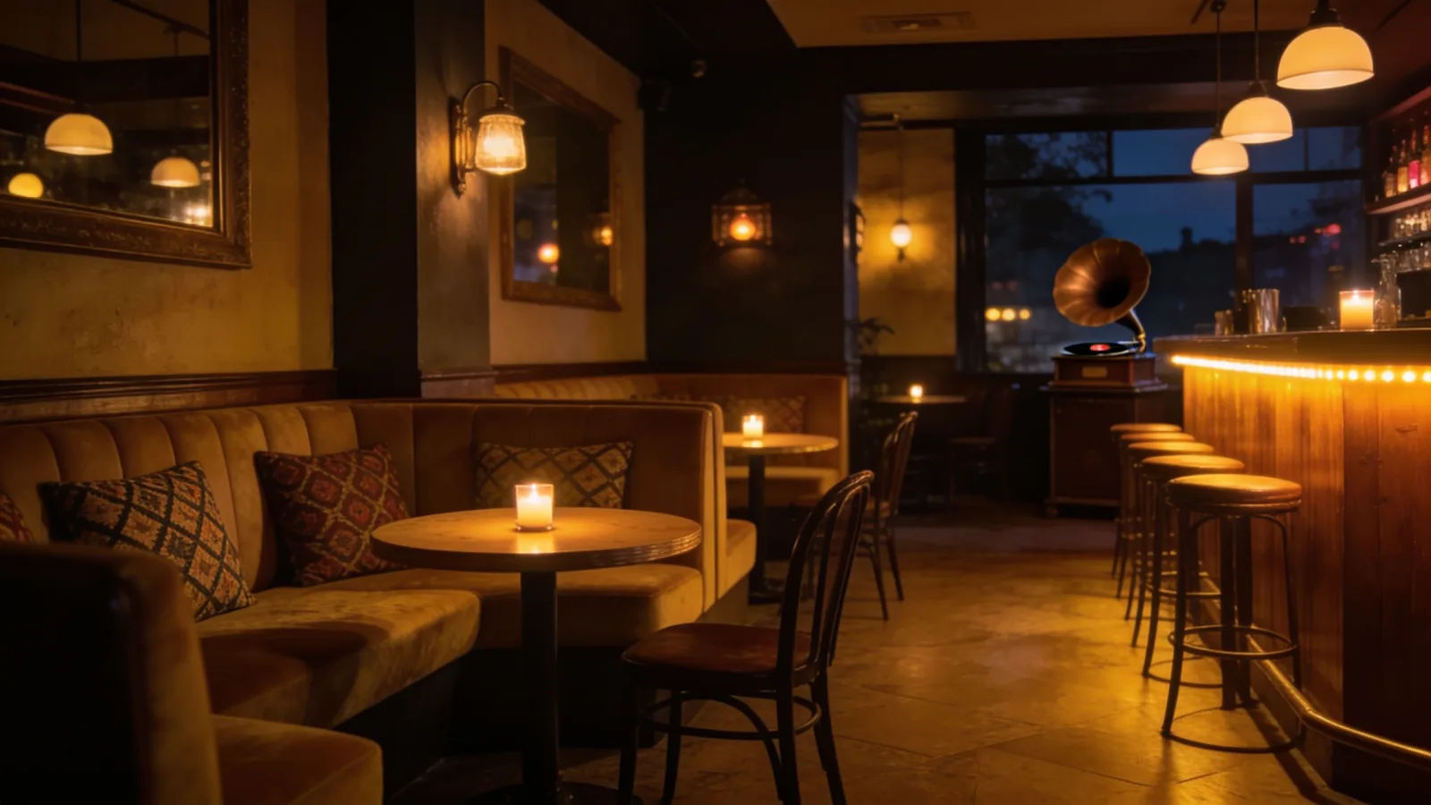 Set the mood for a cafe, ad or film scene