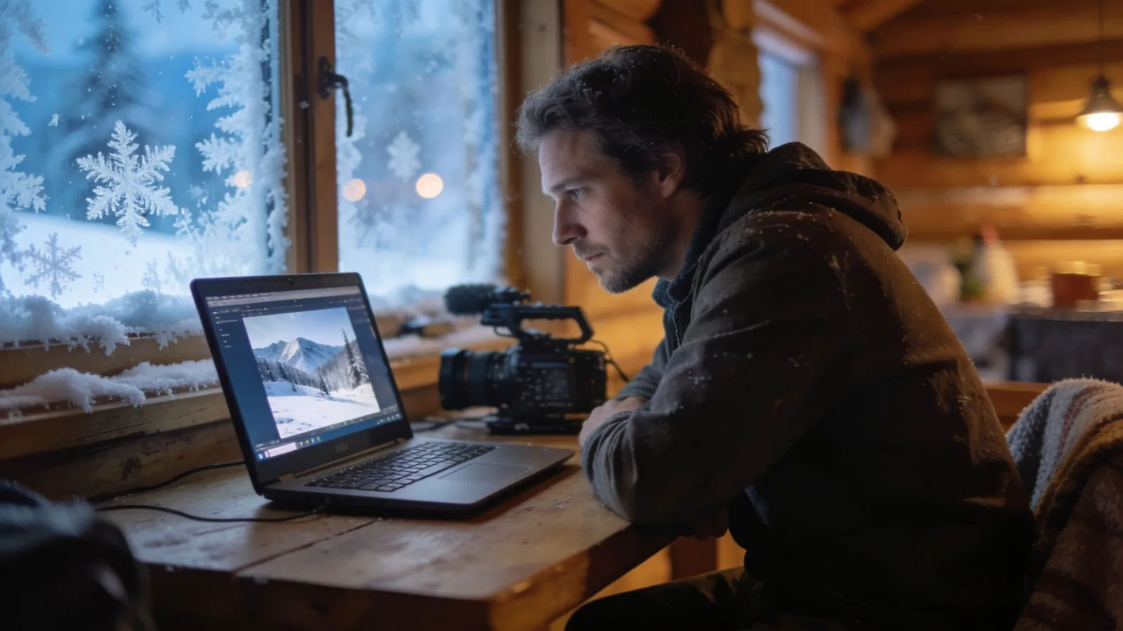 Score a winter scene or snowy montage