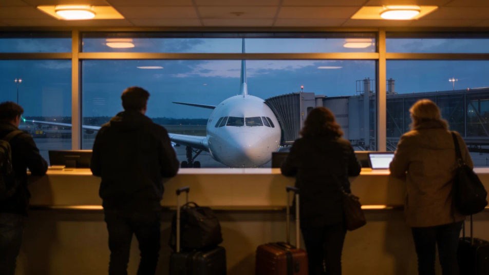 Put the audience in a departure lounge