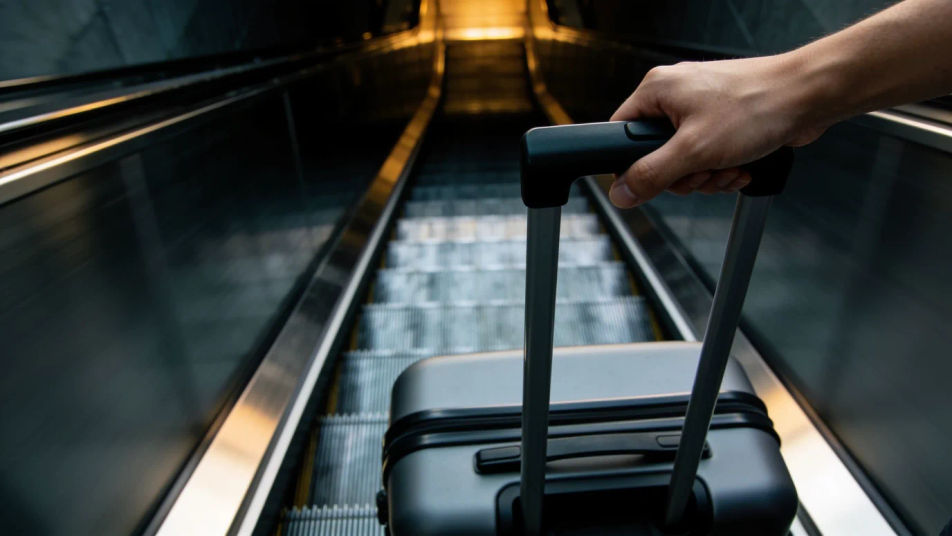 Show someone missing a flight without showing it