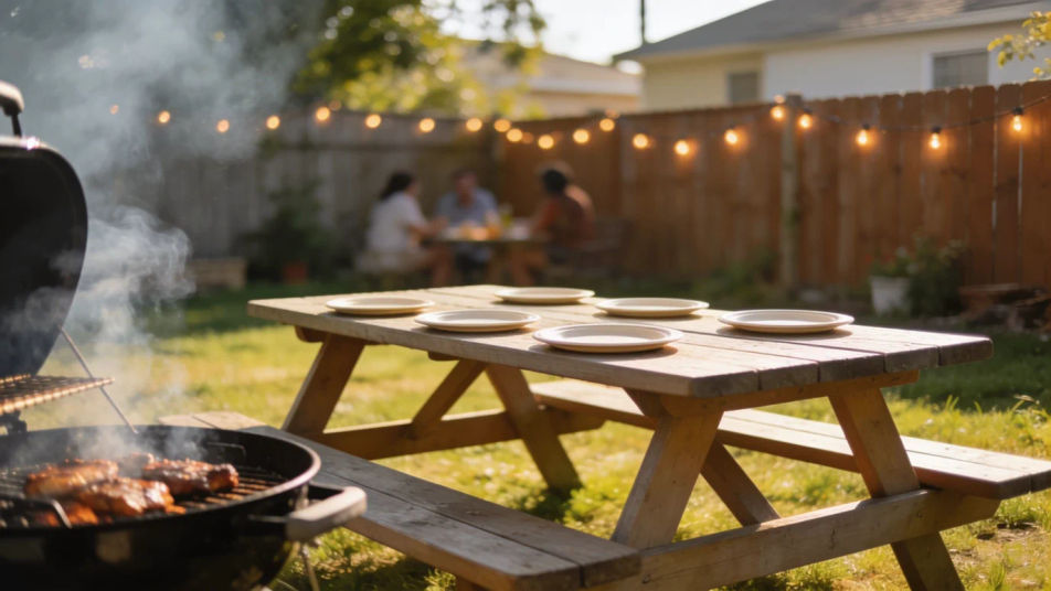 Set up a summer cookout before anyone speaks