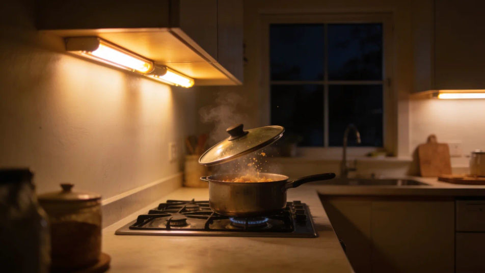 Fill a kitchen scene without music