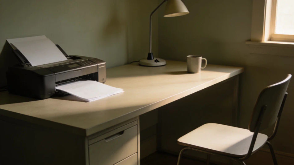 Keep a quiet desk scene moving with no score