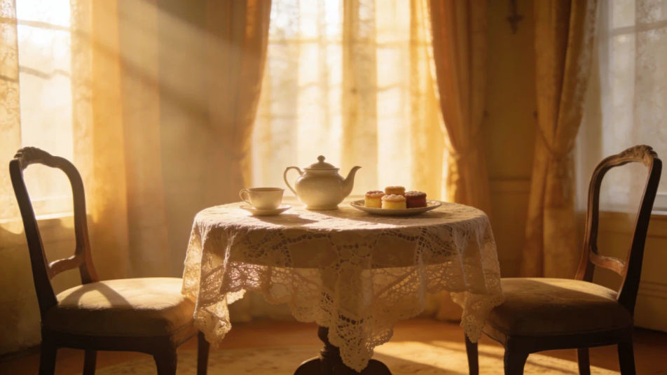 Set an afternoon tea in a quiet parlour