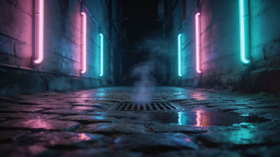 Keep a neon alley shot alive with no music