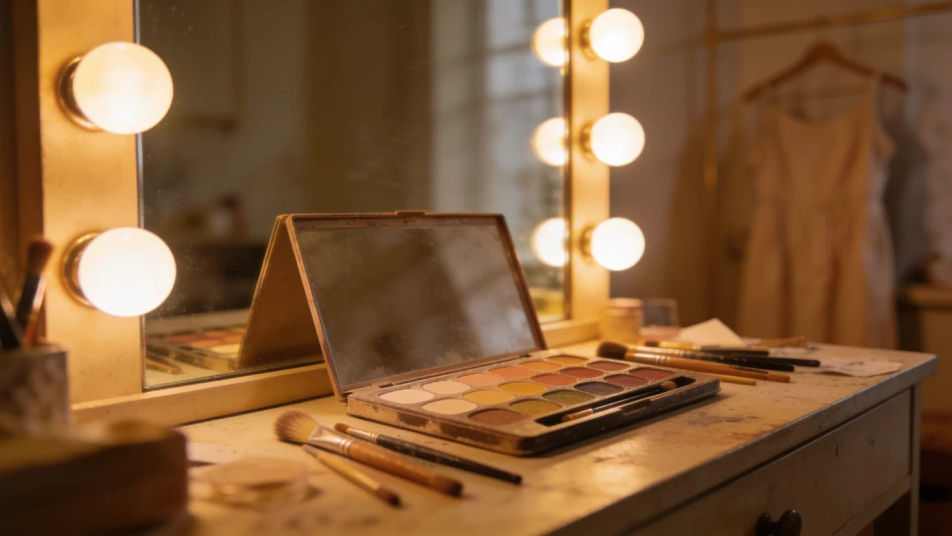 Open on a dressing table before a night out