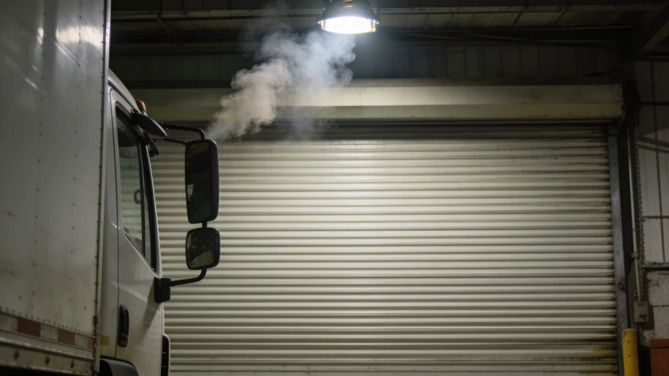 Signal a truck firing up out of sight