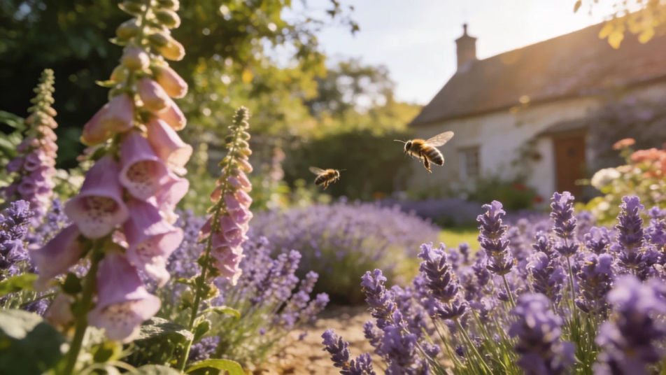 Set the scene in a summer garden