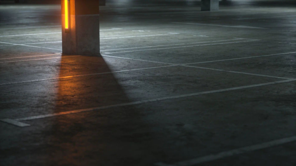 Hint at trouble in a car park off screen