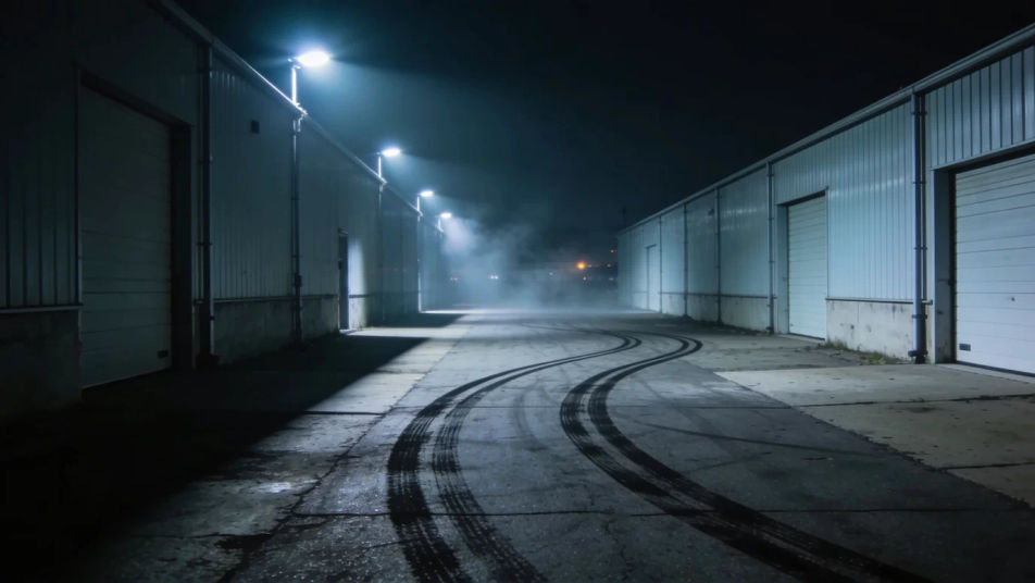 Set the scene at a late-night drift meet