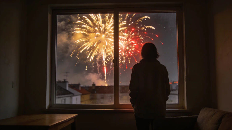 Put the celebration just outside the window
