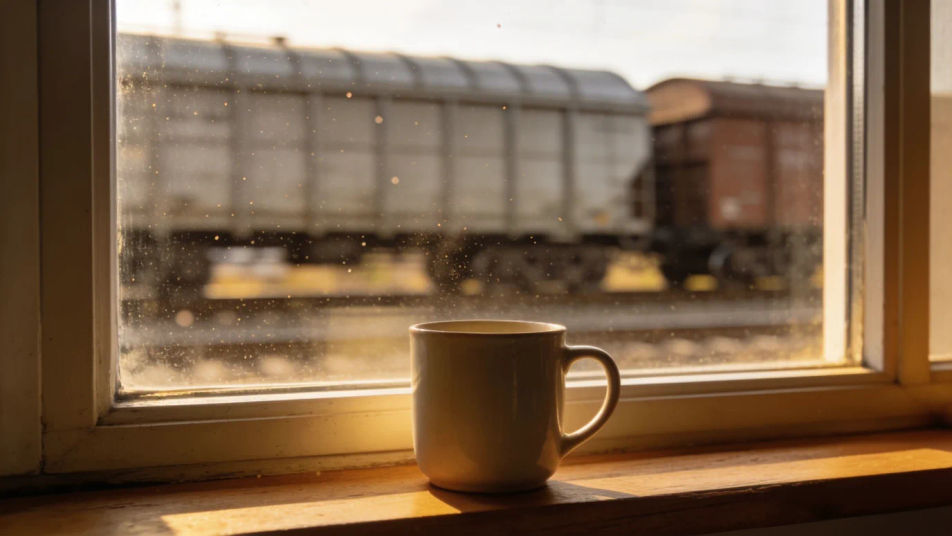 Run a freight past the window unseen