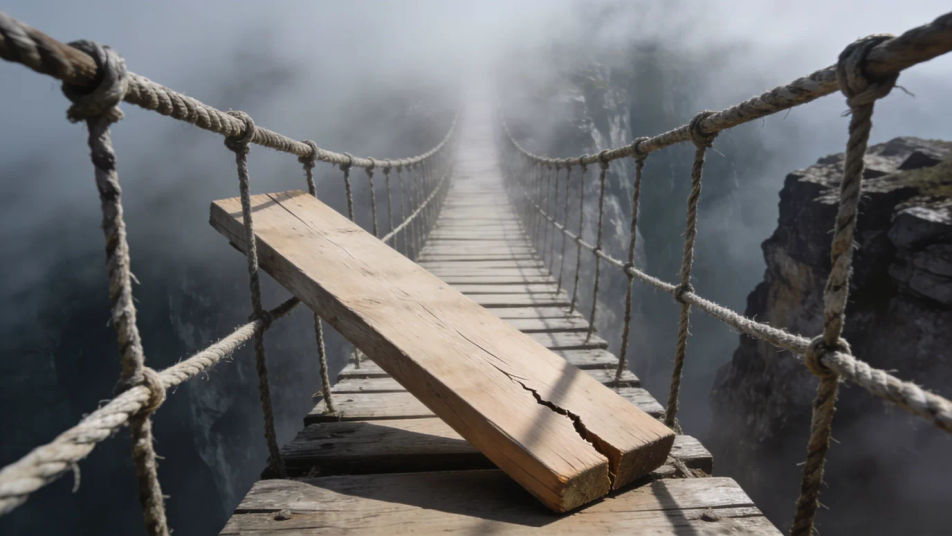 Make the moment the rope snaps hit hard