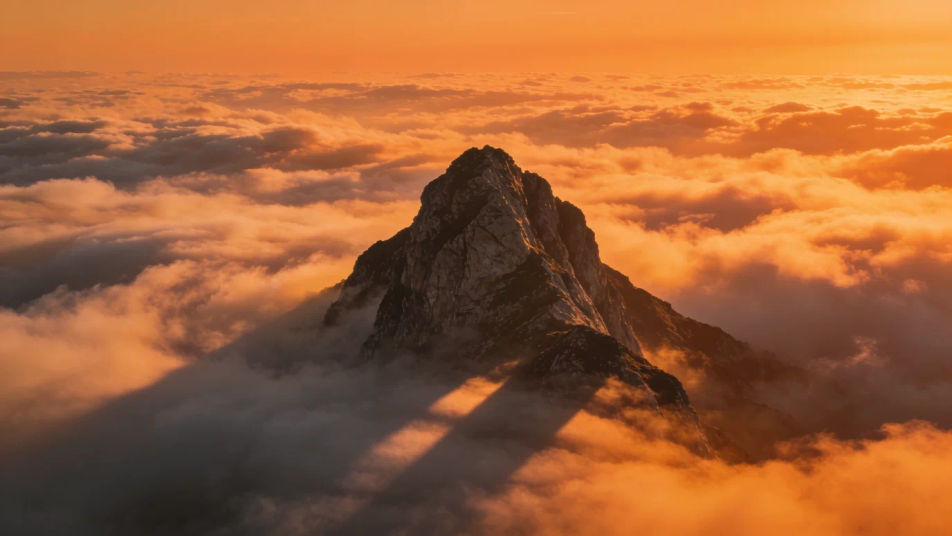 Make the title card land like a mountain