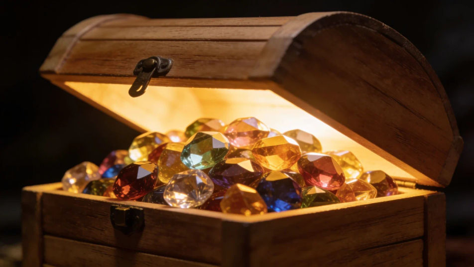 Make the gem glint as the lid opens