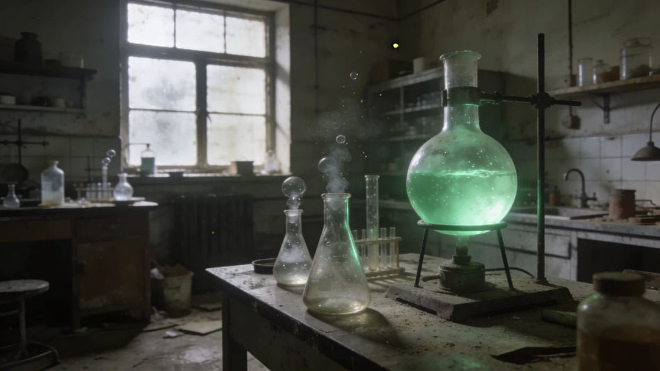 Keep a slimy lab scene bubbling with no music