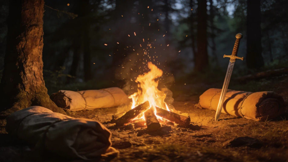 Keep a rest at the campfire going without music