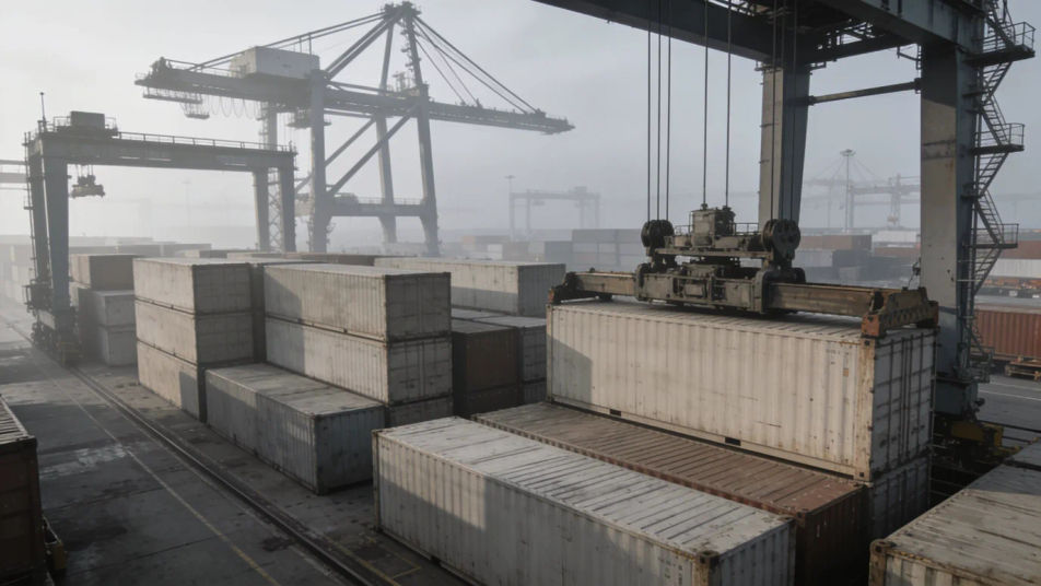 Put the viewer on a busy dockyard