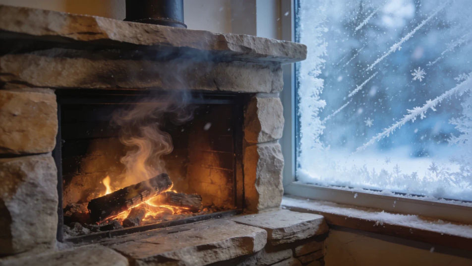 Suggest a blizzard raging outside