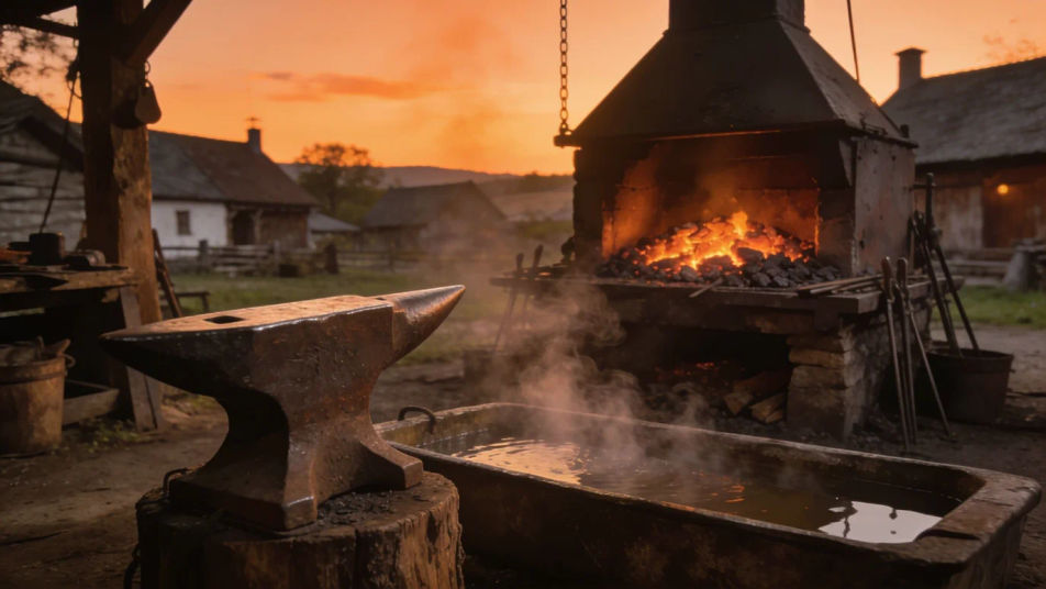 Fill a slow forge scene with no music