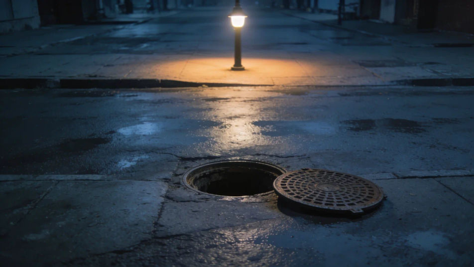 Hint at someone escaping through the street