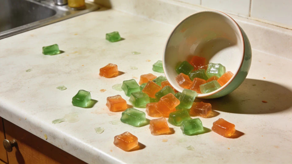 Hint at a messy food fight off screen
