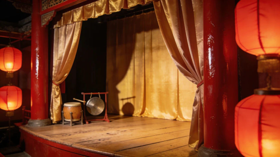 Set the scene on a traditional opera stage