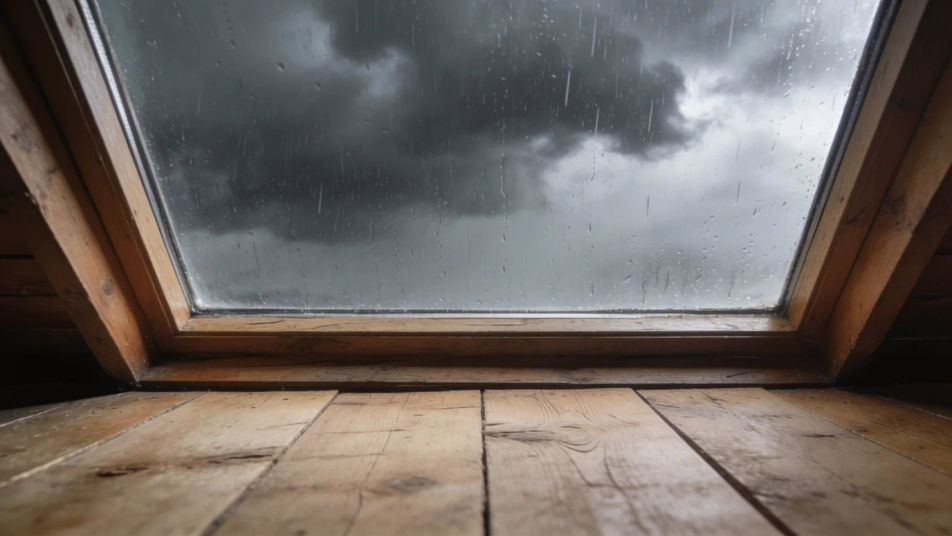 Hint at a storm cloud above the roof
