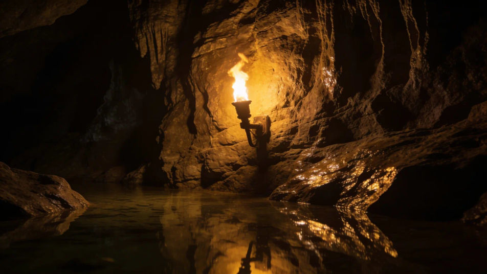 Keep a cave scene alive with no music