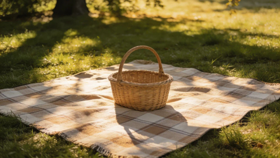 Suggest a hungry wolf near the picnic