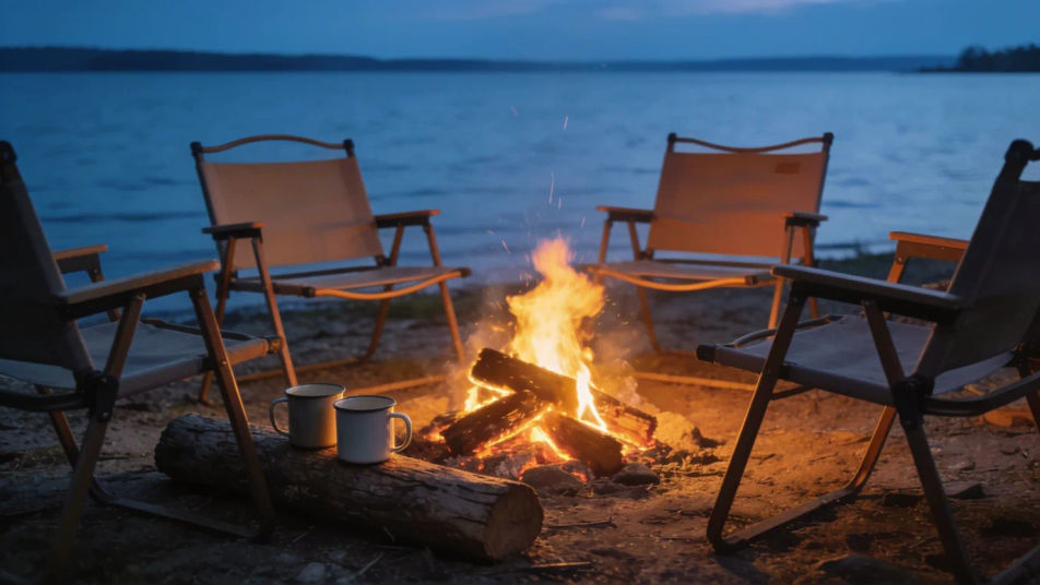 Set a warm night around the campfire