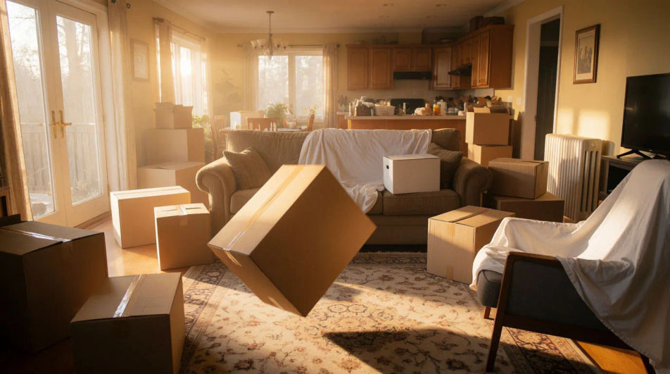 Land a box on the floor with a thump