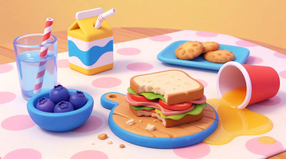 Land the joke when a character devours a snack