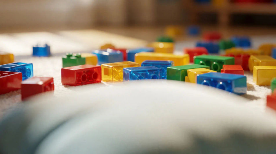 Set a toy shelf or a kids play scene