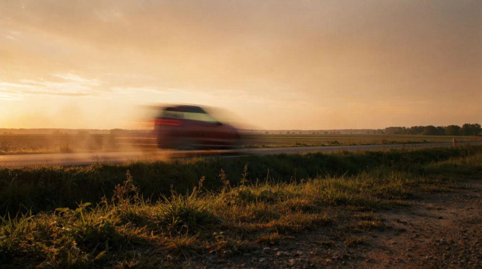 Land the moment a car whips past