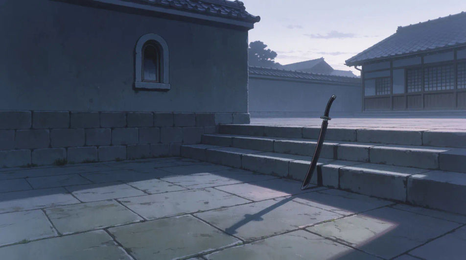 Imply a duel ended off camera