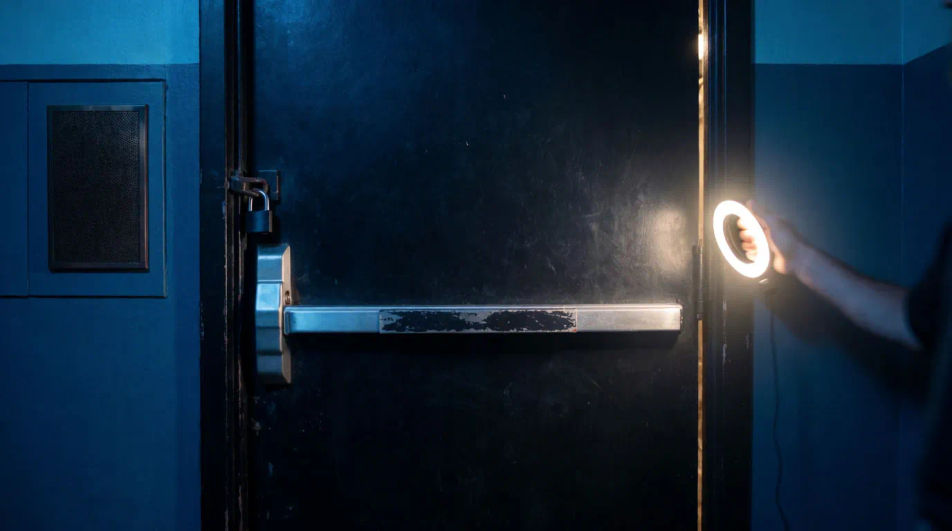 Hint at a performance behind a closed door