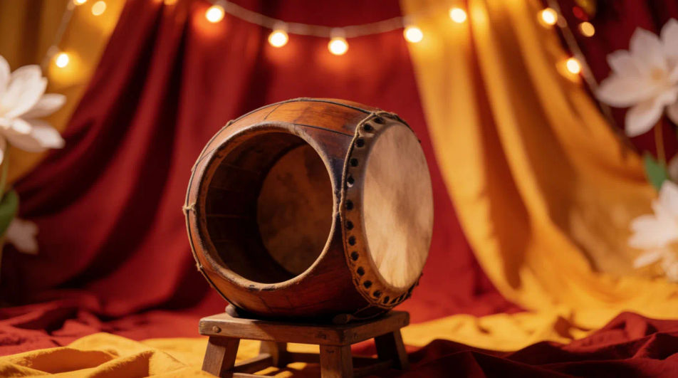 Open a festive scene with a driving beat