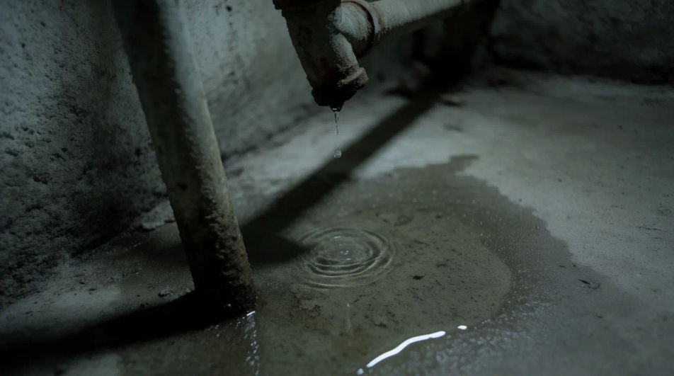 Set a leaky basement with slow drips