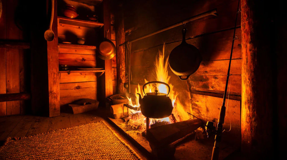 Fill a quiet cabin scene without music