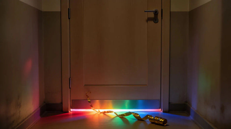 Imply a celebration past the closed door