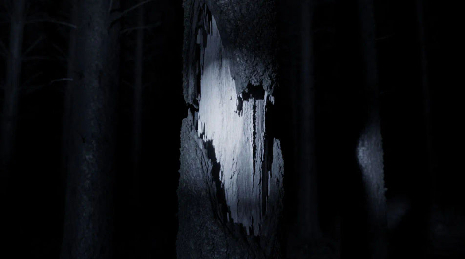 Let the audience hear a tree fall off screen