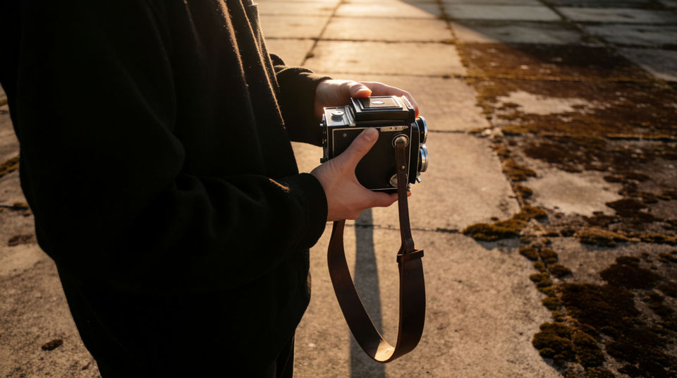 Say what kind of camera is in the scene
