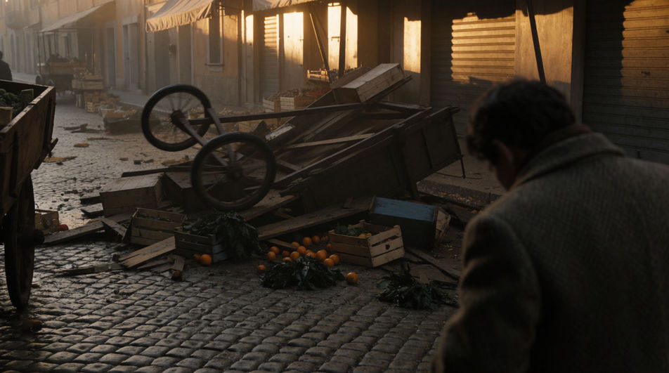 Carry a wrecked scene with no music under it